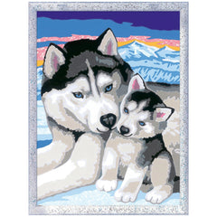 Ravensburger - Creart Lindos Huskies - Pintura por Números - Artes y Manualidades