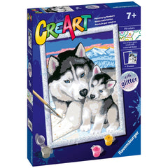 Ravensburger - Creart Lindos Huskies - Pintura por Números - Artes y Manualidades
