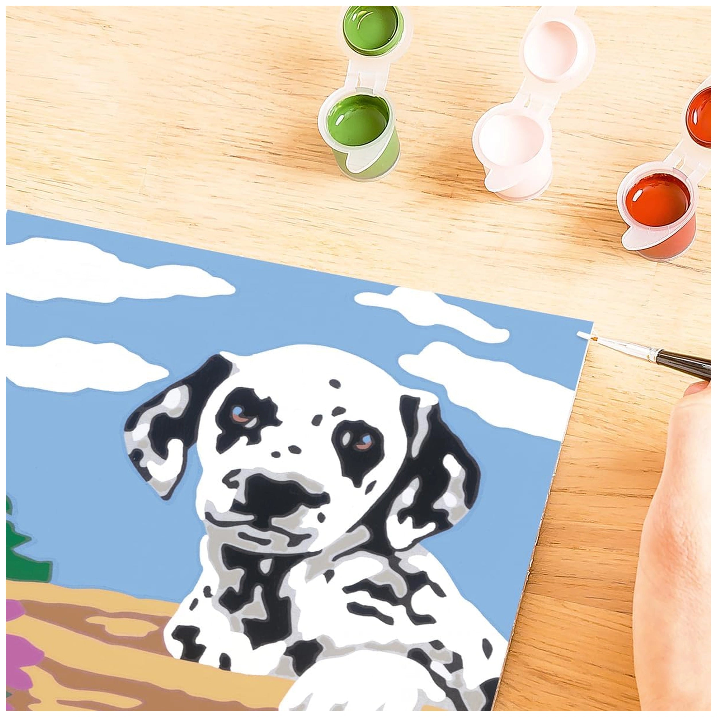 Ravensburger - Creart Dálmata con Flores - Pintura por Números - Artes y Manualidades
