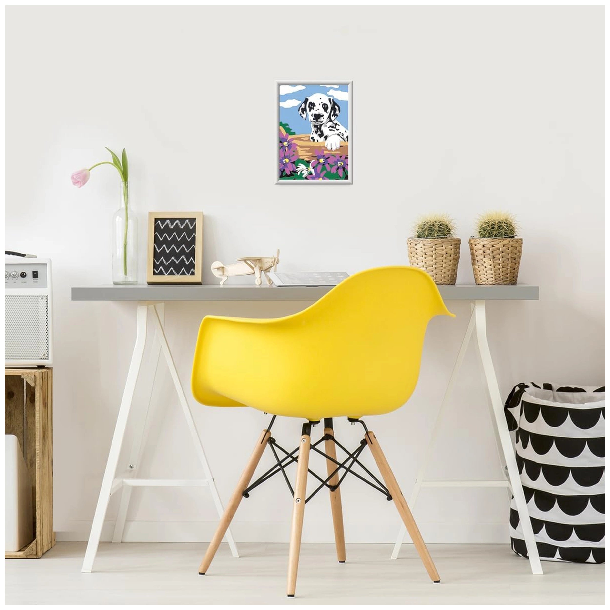 Ravensburger - Creart Dálmata con Flores - Pintura por Números - Artes y Manualidades