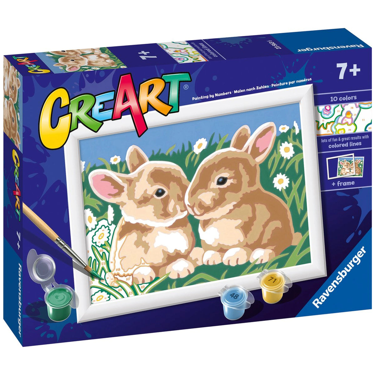 Ravensburger - Creart Conejitos Esponjosos - Pintura por Números - Artes y Manualidades