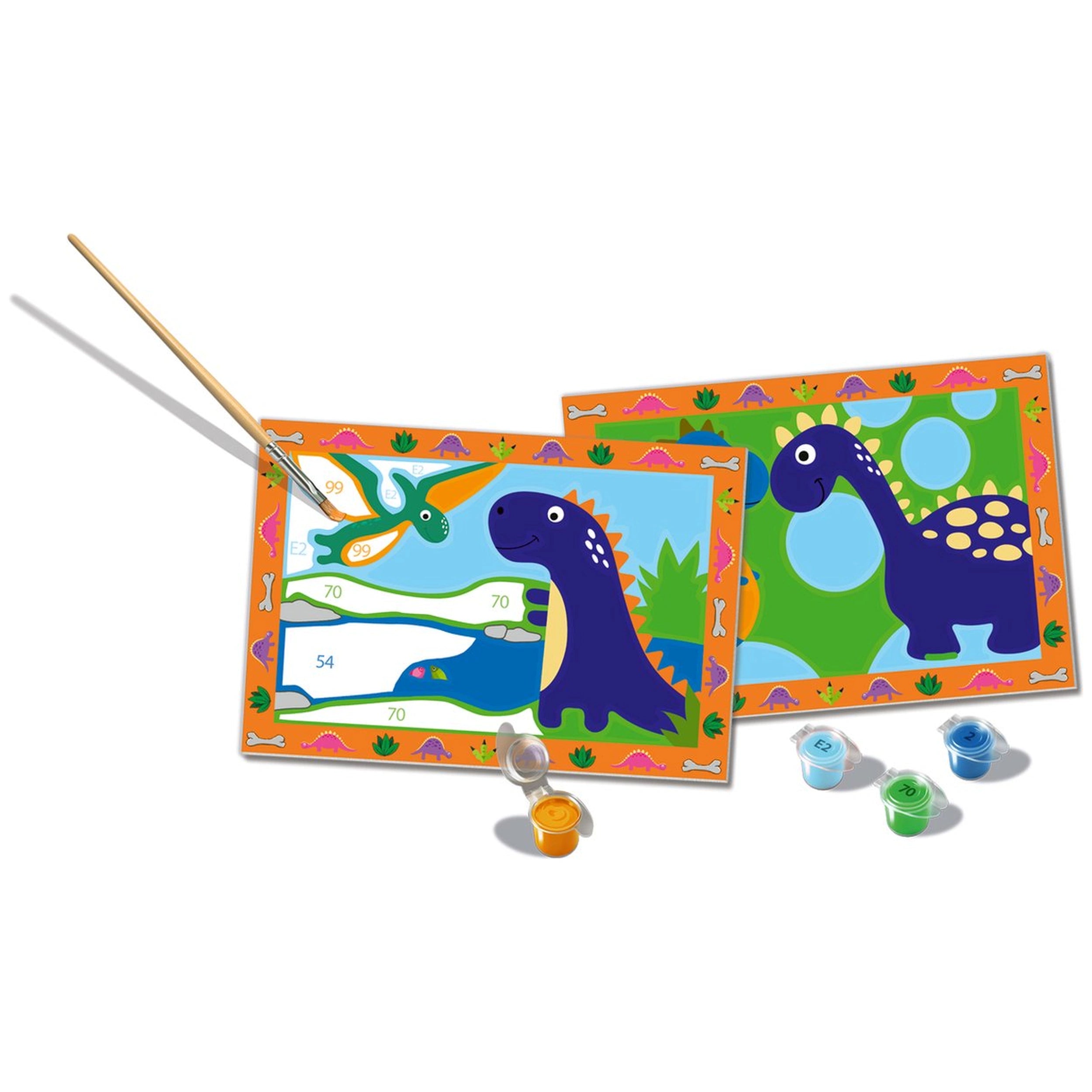 Ravensburger - Creart Tierra de los Dinosaurios - Pintura por Números - Artes y Manualidades