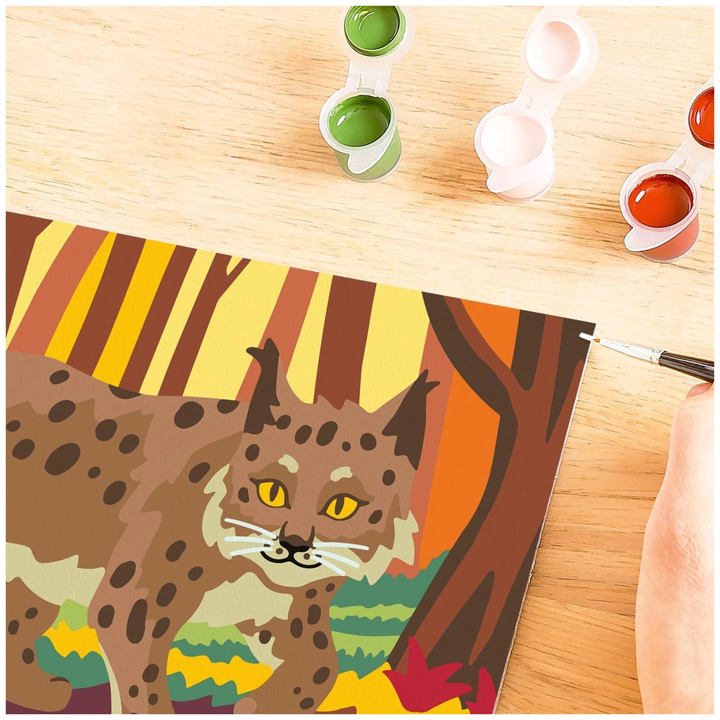 Ravensburger - Creart Lynx En El Bosque - Pintura Por Números - Artes y Manualidades