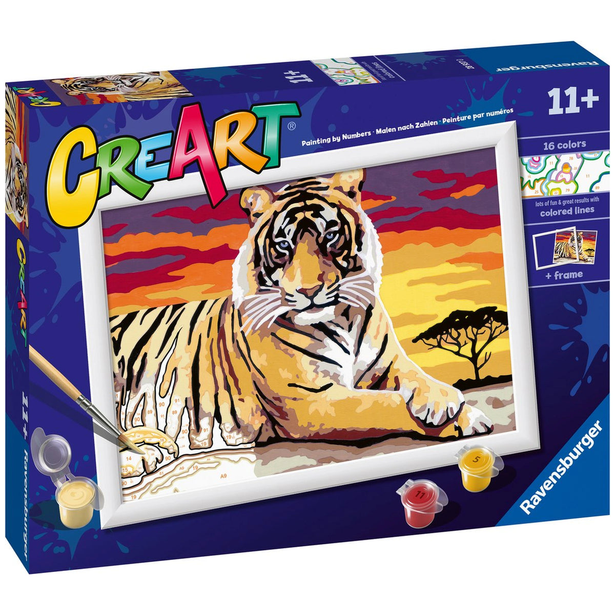 Ravensburger - Creart Tigre Majestuoso - Pintura por Números - Artes y Manualidades