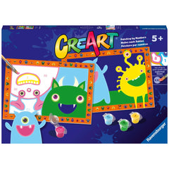 Ravensburger - Creart Monstruos Tontos - Pintura por Números - Artes y Manualidades