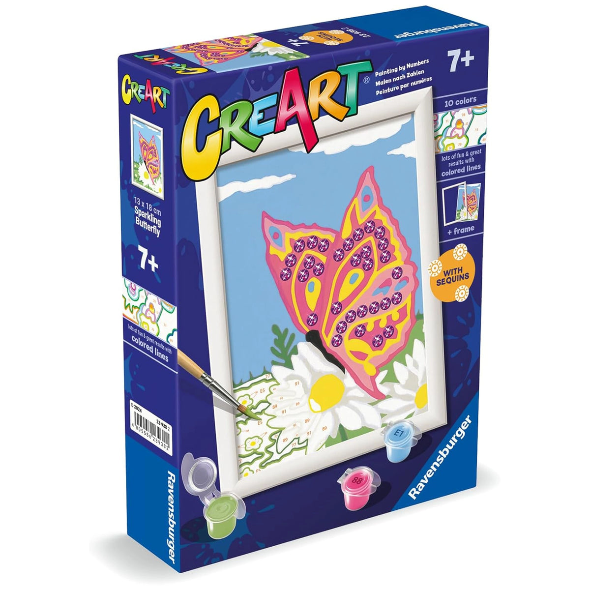 Ravensburger - Creart Mariposas Brillantes - Pintura por Números - Artes y Manualidades