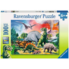 Ravensburger - Dinosaurios - Entre Dinosaurios - 100 Piezas - Rompecabezas