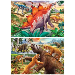 Ravensburger - Dinosaurios - Animales Prehistóricos Salvajes - 2x24 Piezas - Rompecabezas