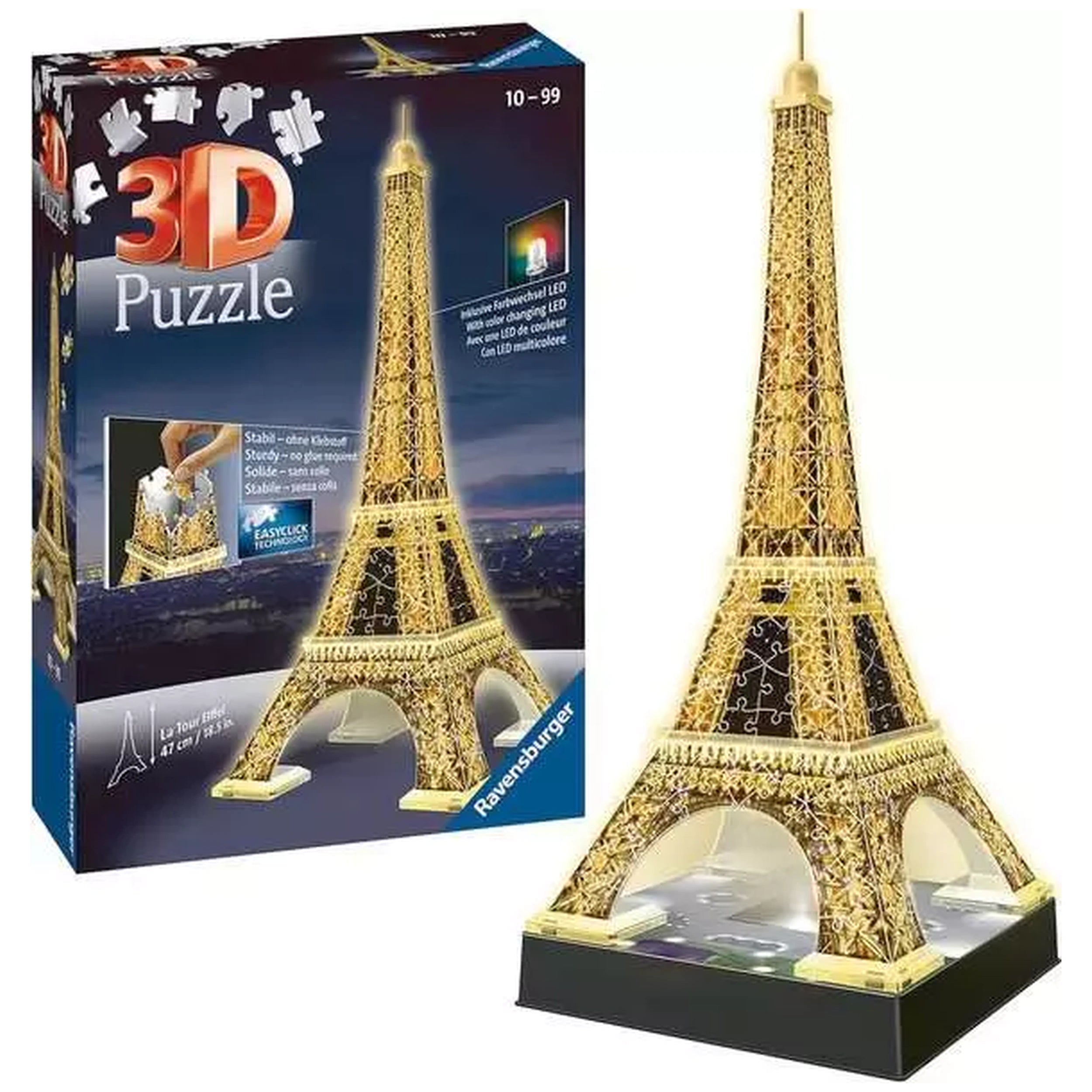Ravensburger - Eiffel Tower At Night - 216 Pieces - 3D Puzzles