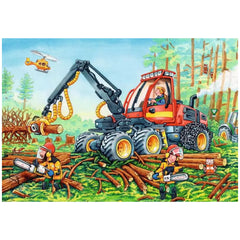 Ravensburger - Excavadora y Tractor de Bosque - 2x24 Piezas - Rompecabezas