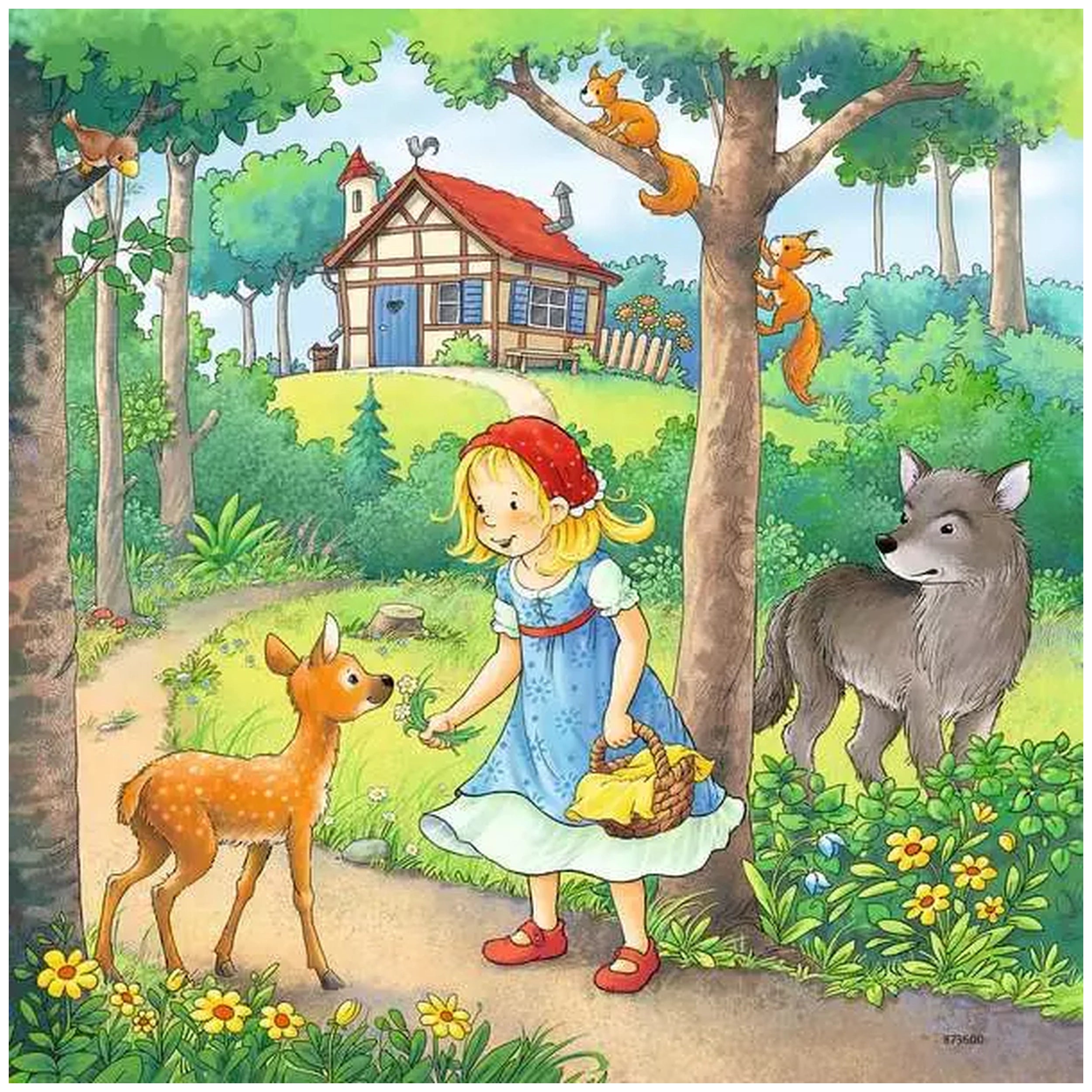 Ravensburger - Cuentos de hadas - Rapunzel, Caperucita Roja y El Príncipe Rana - 3x49 Piezas - Puzzles