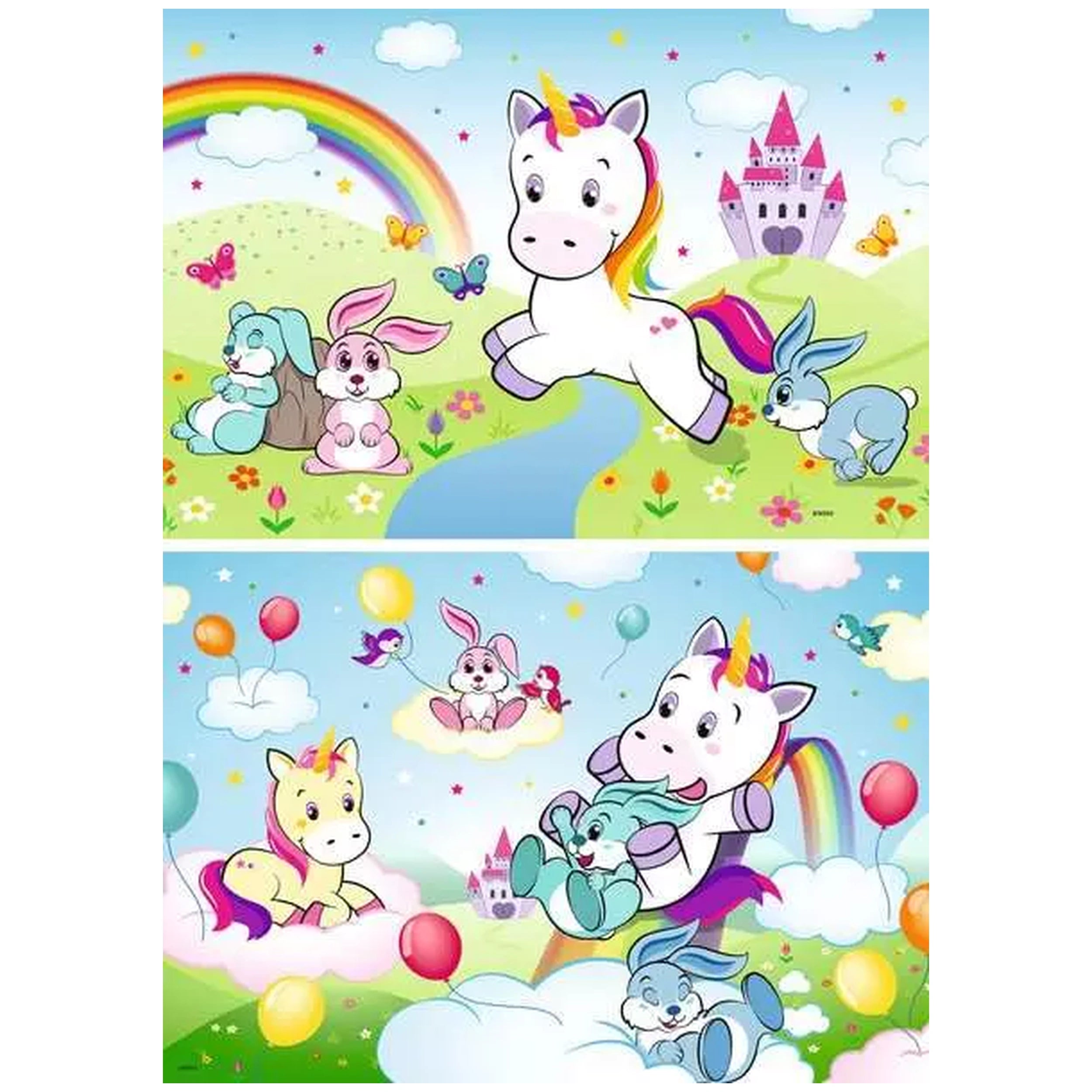 Ravensburger - Unicornio de Cuento de Hadas - 2x24 Piezas - Rompecabezas