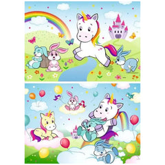 Ravensburger - Unicornio de Cuento de Hadas - 2x24 Piezas - Rompecabezas