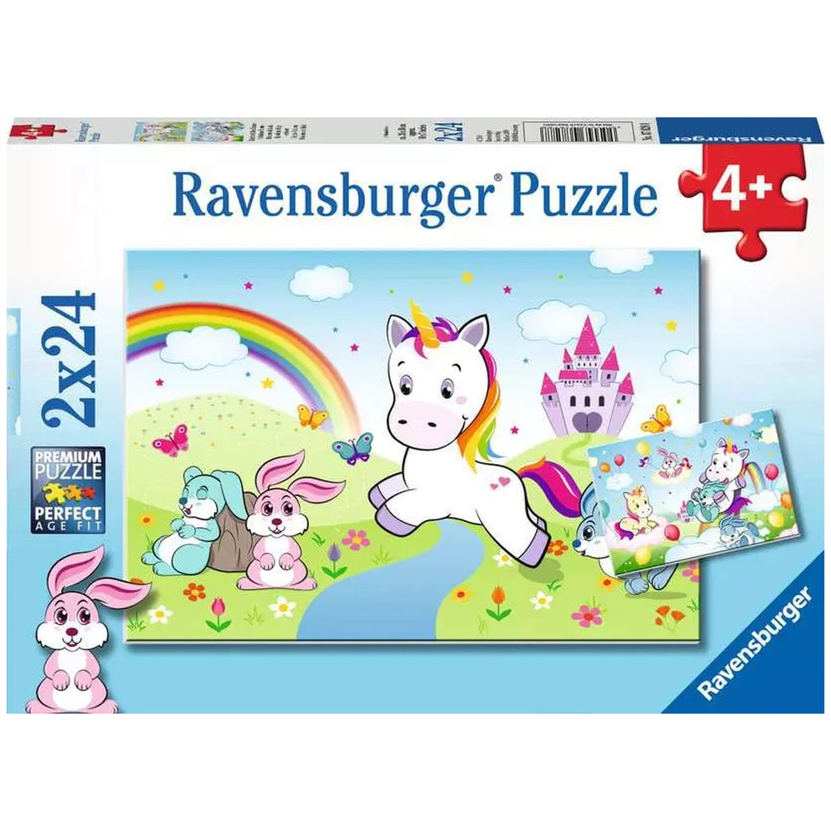 Ravensburger - Unicornio de Cuento de Hadas - 2x24 Piezas - Rompecabezas