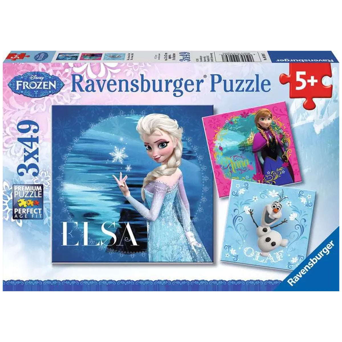 Ravensburger - Frozen - Elsa, Anna y Olaf - 3x49 Piezas - Rompecabezas