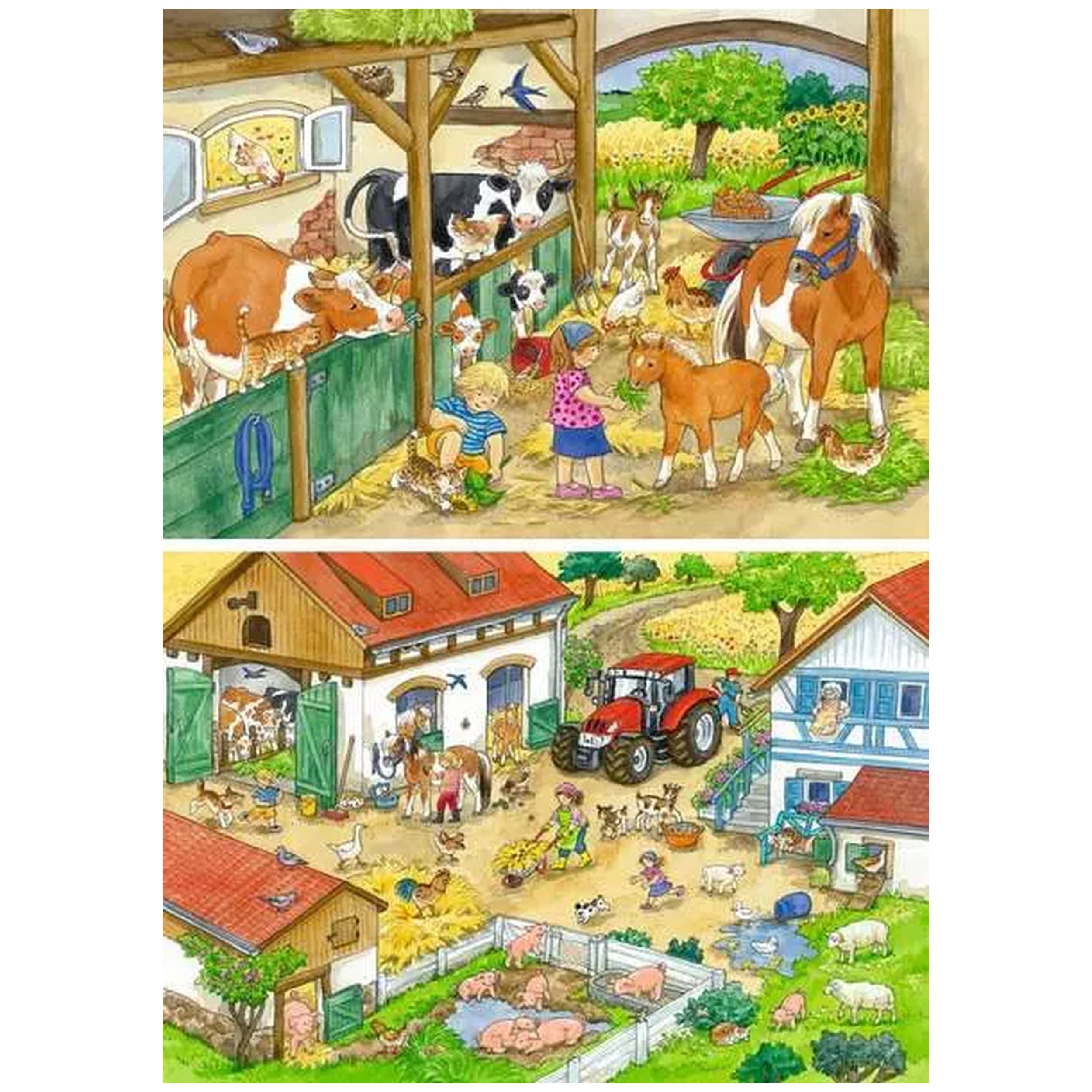 Ravensburger - Vida Campestre Feliz - 2x24 Piezas - Rompecabezas