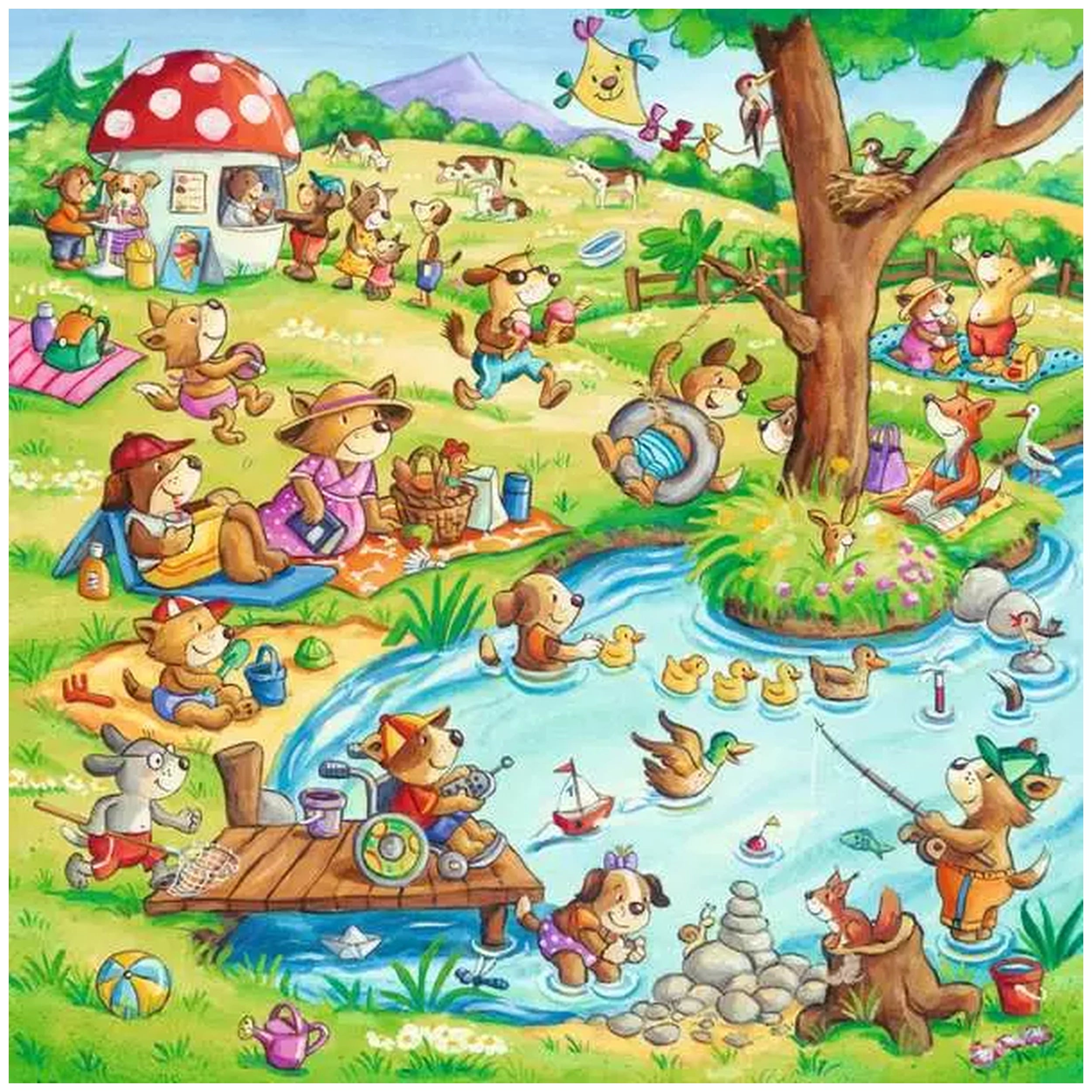 Ravensburger - Vacaciones en el campo - 3x49 piezas - Rompecabezas