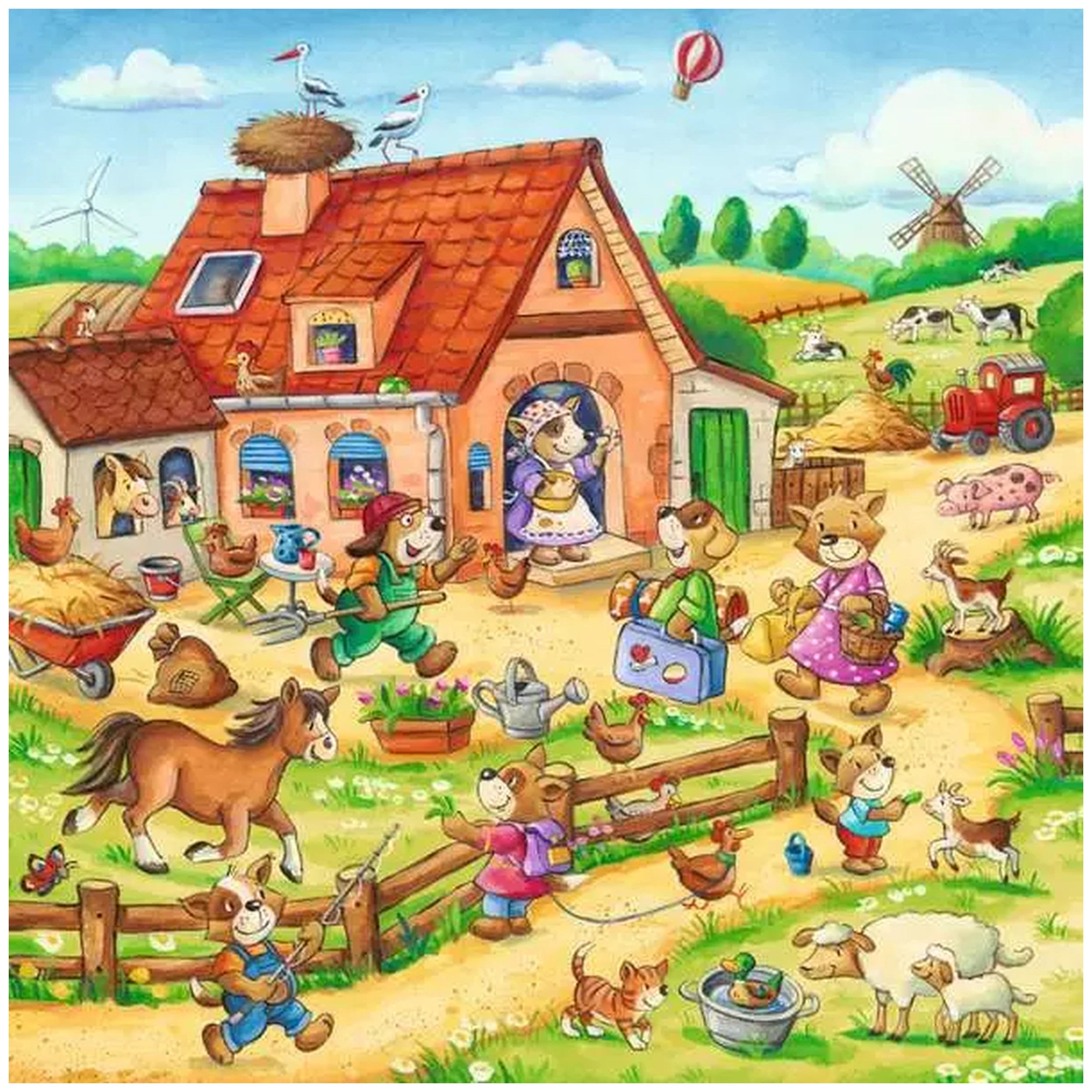 Ravensburger - Vacaciones en el campo - 3x49 piezas - Rompecabezas