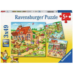 Ravensburger - Vacaciones en el campo - 3x49 piezas - Rompecabezas