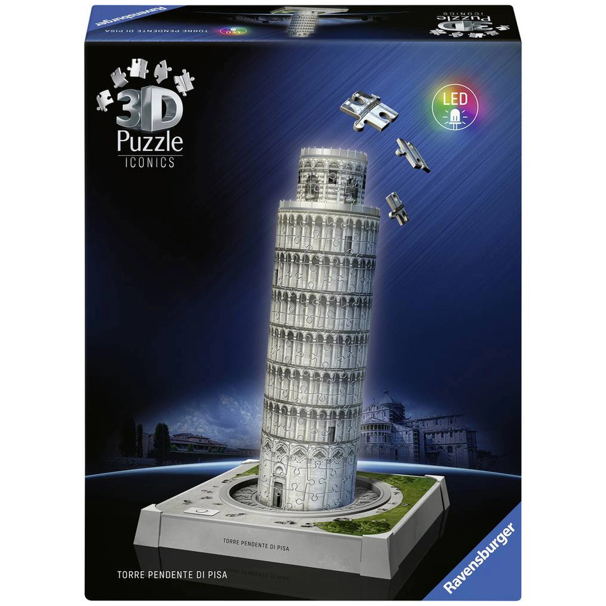 Ravensburger - Iconics Puzzle 3D Torre Inclinada de Pisa Edición LED 231 Pzs - Puzzles