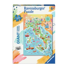 Ravensburger - Mapa de la Península Italiana - 125 Piezas - Rompecabezas de Suelo Gigante