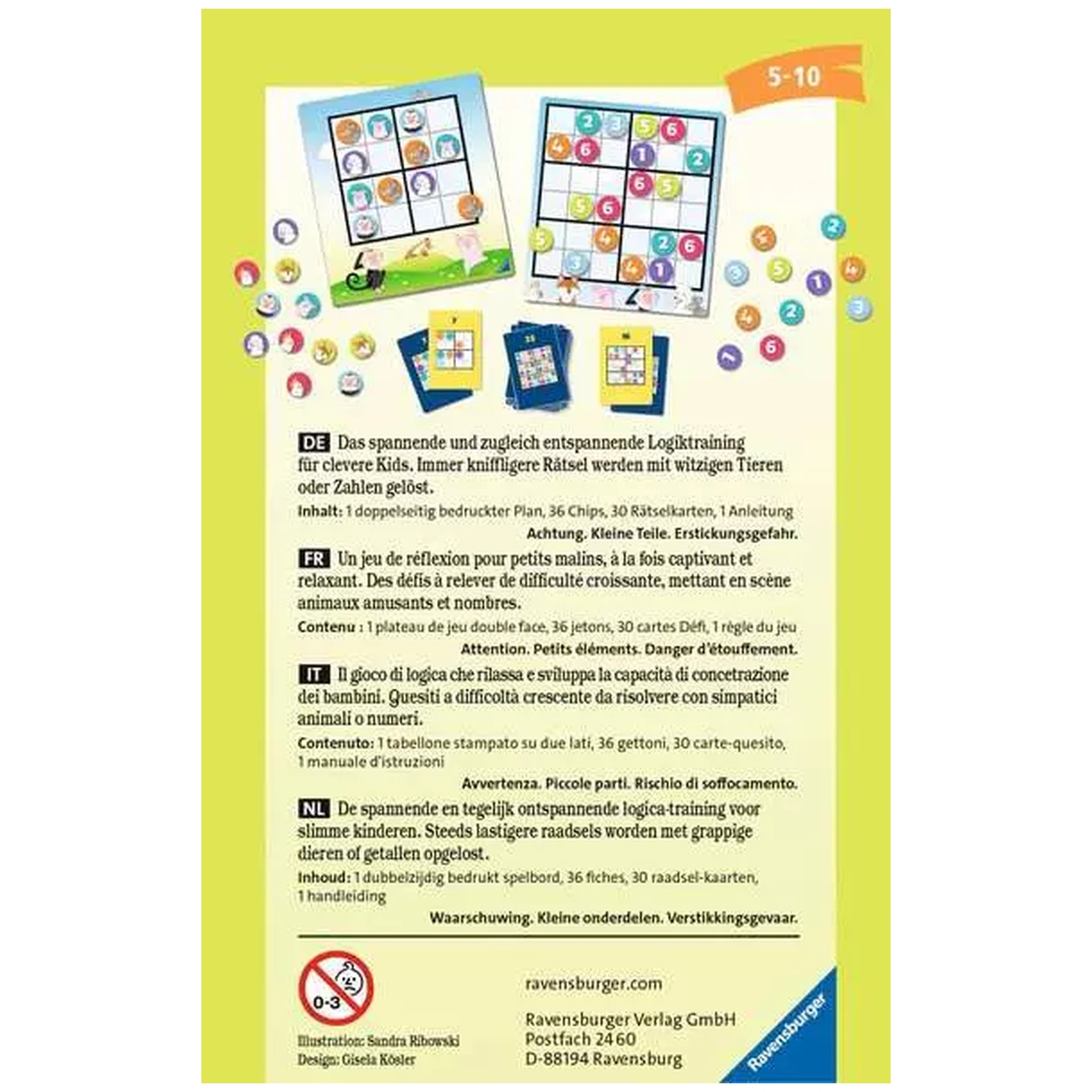 Ravensburger - Sudoku para Niños - Juego de Mesa - Instrucciones en Varios Idiomas