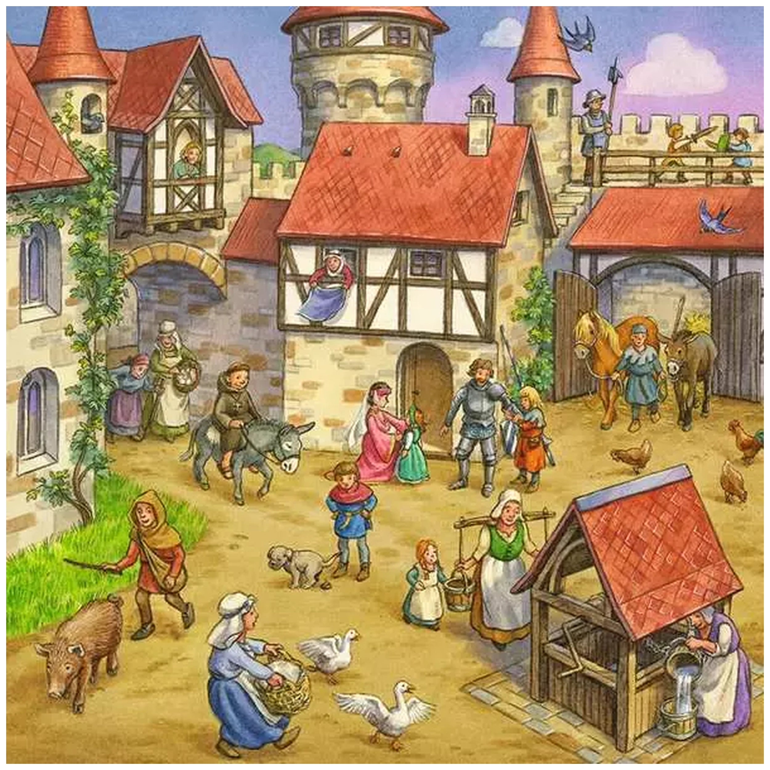 Ravensburger - Torneo de Caballeros en la Edad Media - 3x49 Piezas - Rompecabezas