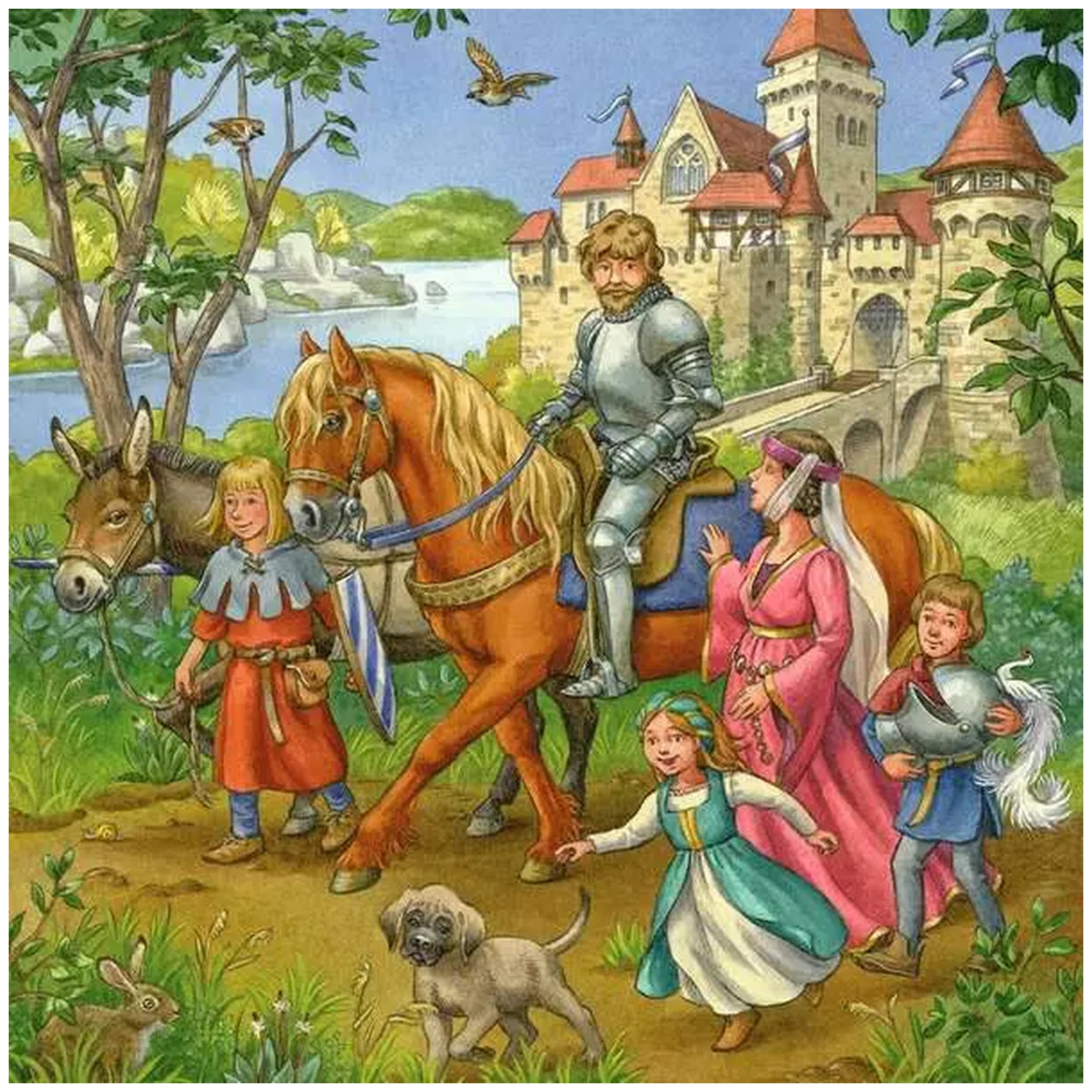 Ravensburger - Torneo de Caballeros en la Edad Media - 3x49 Piezas - Rompecabezas