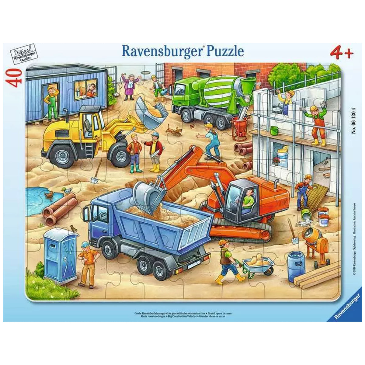 Ravensburger - Grandes Vehículos de Construcción - 40 Piezas - Rompecabezas