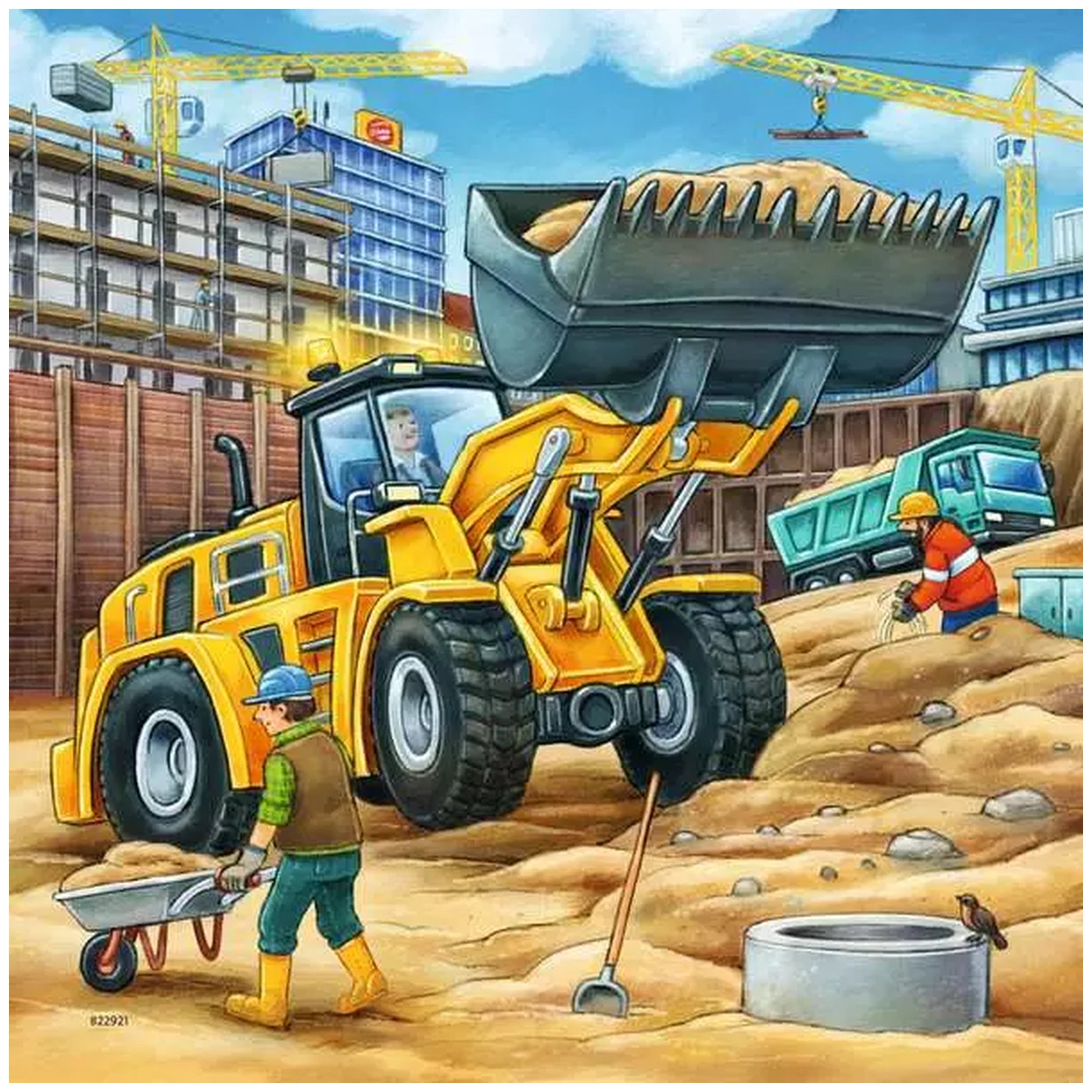 Ravensburger - Grandes Vehículos de Construcción - 3x49 Piezas - Rompecabezas