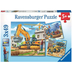 Ravensburger - Grandes Vehículos de Construcción - 3x49 Piezas - Rompecabezas