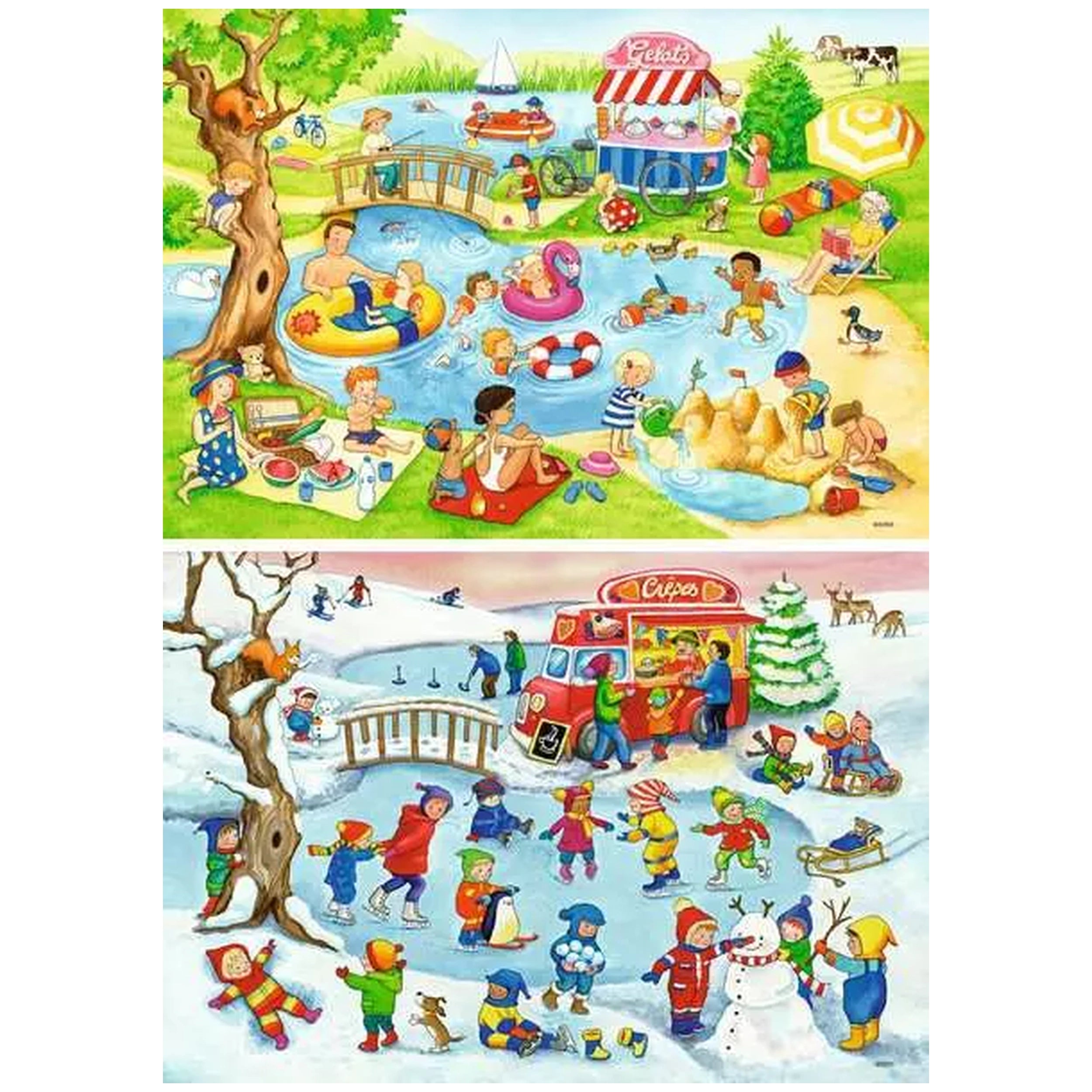 Ravensburger - Tiempo de Ocio en el Lago - 2x24 Piezas - Puzzles