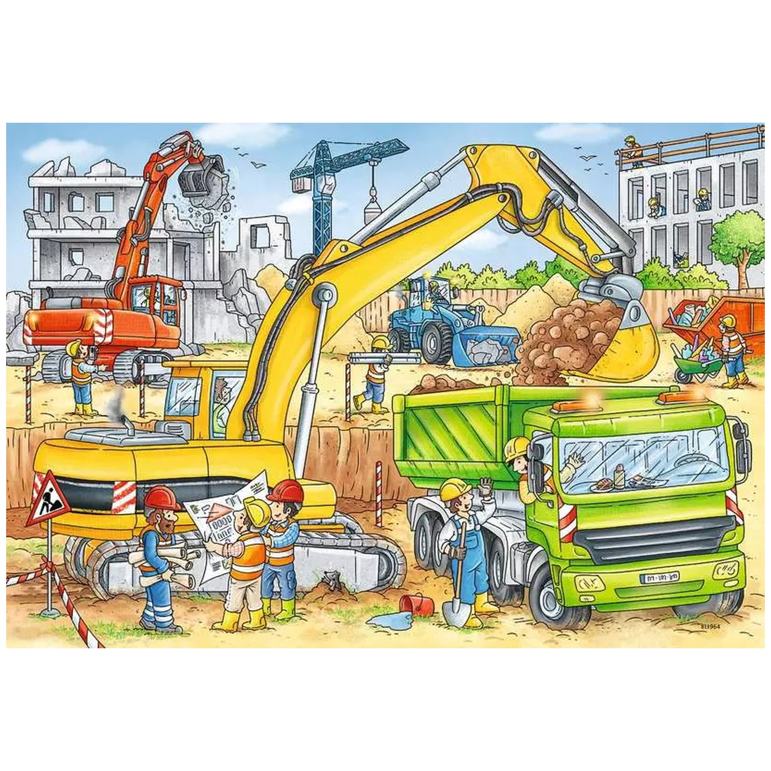Ravensburger - Mucho que hacer en la obra - 2x24 piezas - Puzzles