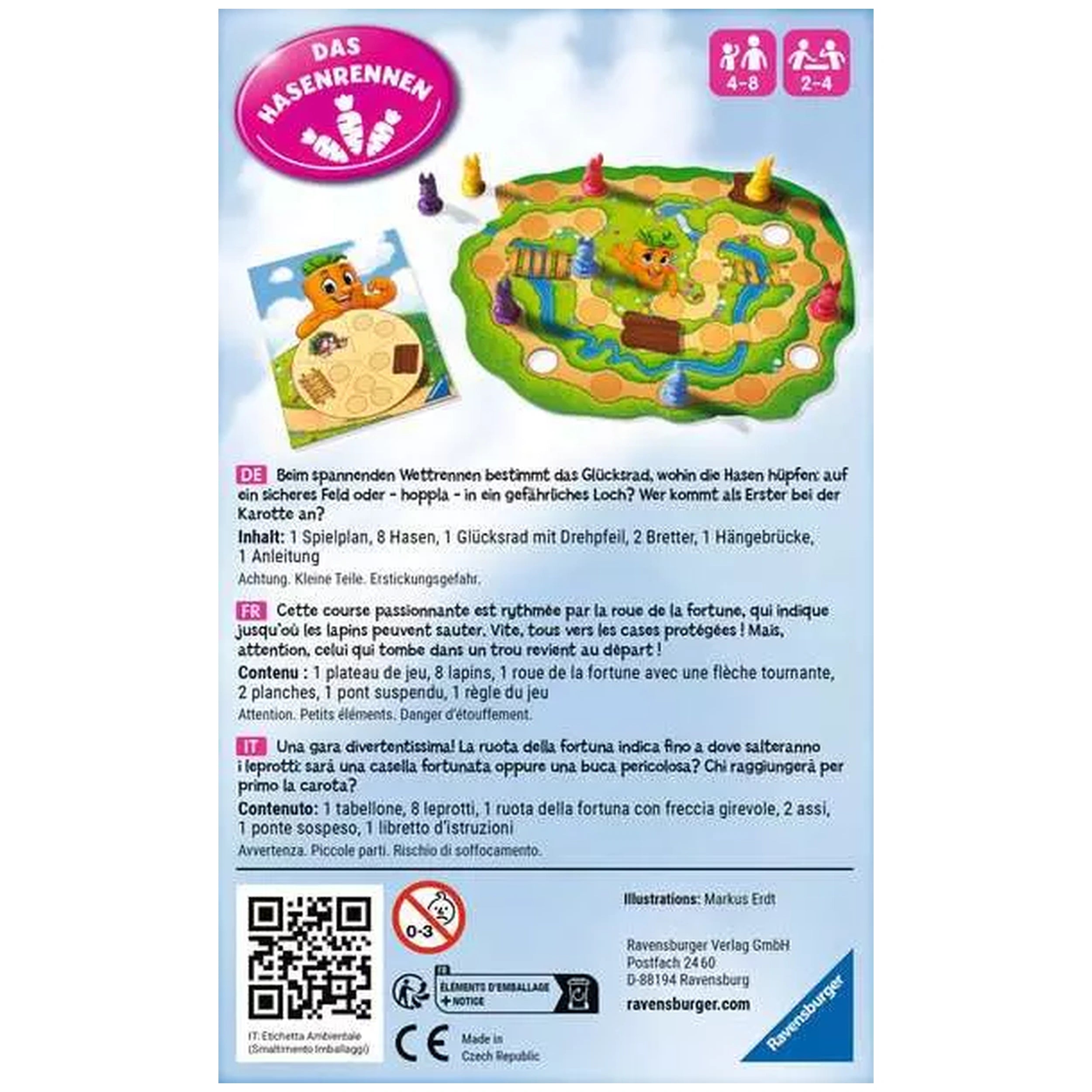 Ravensburger - Lotti Karotti, La carrera de los conejos - Juego de mesa - Instrucciones en varios idiomas