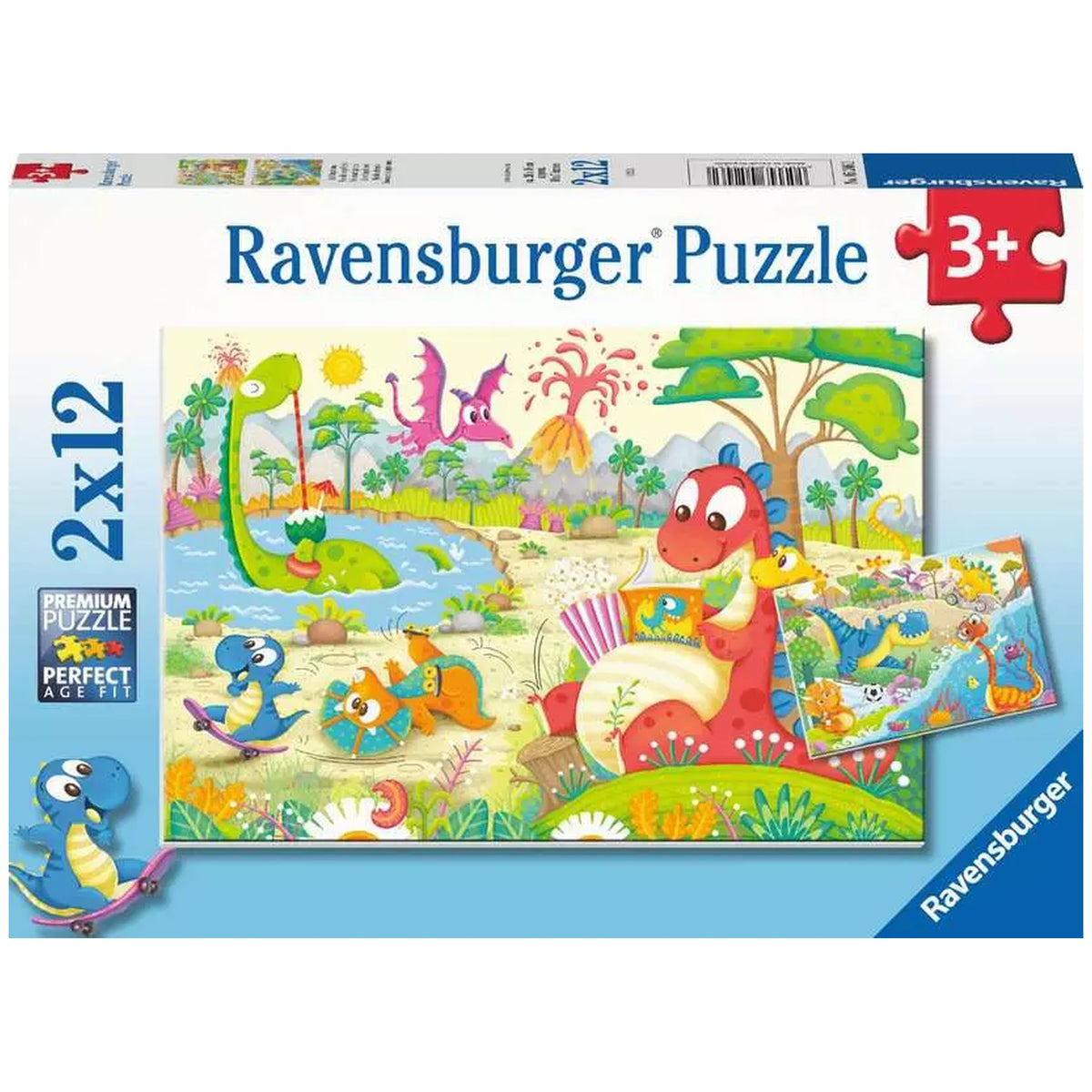 Ravensburger - Mis Dinosaurios Favoritos - 2x12 Piezas - Rompecabezas
