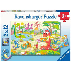 Ravensburger - Mis Dinosaurios Favoritos - 2x12 Piezas - Rompecabezas
