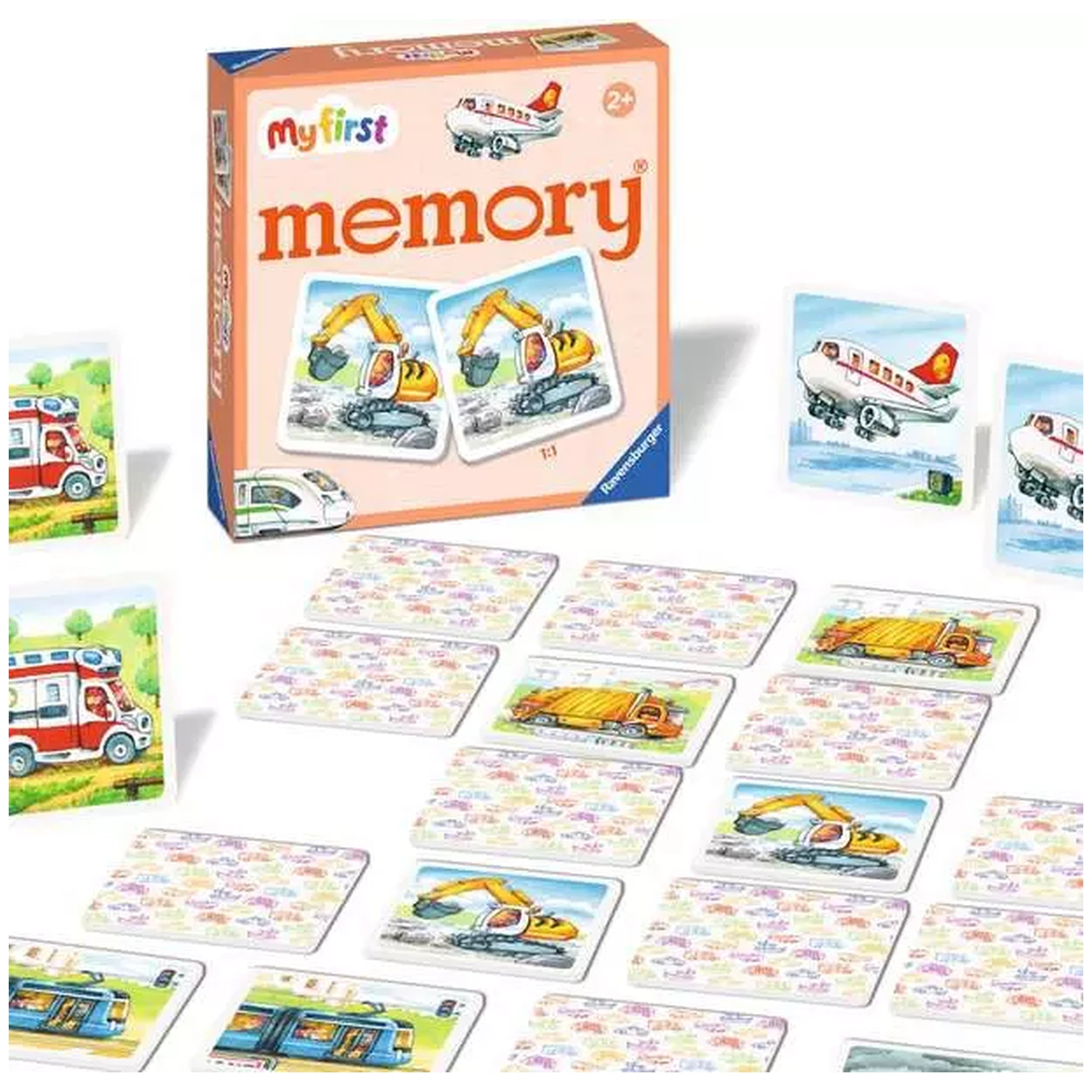Ravensburger - Mi Primer Juego de Memoria Vehículos - Juego de Cartas - Instrucciones en Varios Idiomas