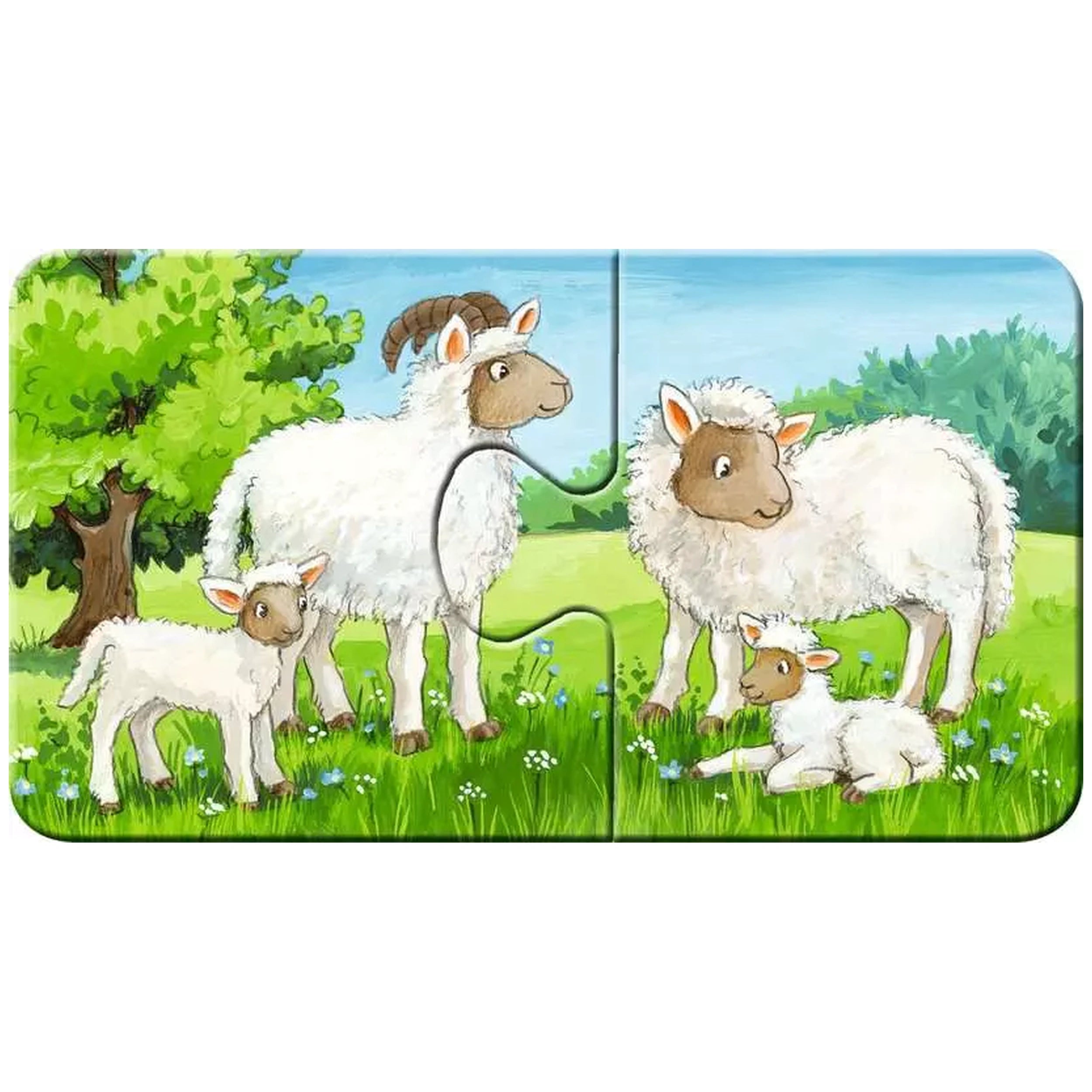 Ravensburger - Mis Primeros Rompecabezas - Familias de Animales en la Granja - 2X9 Piezas - Rompecabezas