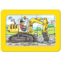 Ravensburger - Mis Primeros Rompecabezas - Excavadoras, Tractores y Camiones de Volteo - 3X6 Piezas - Rompecabezas