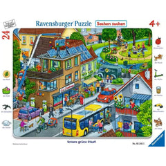 Ravensburger - Nuestra Ciudad Verde - 24 Piezas - Rompecabezas Educativos