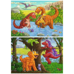 Ravensburger - Jugando con Dinosaurios - 2x24 Piezas - Rompecabezas