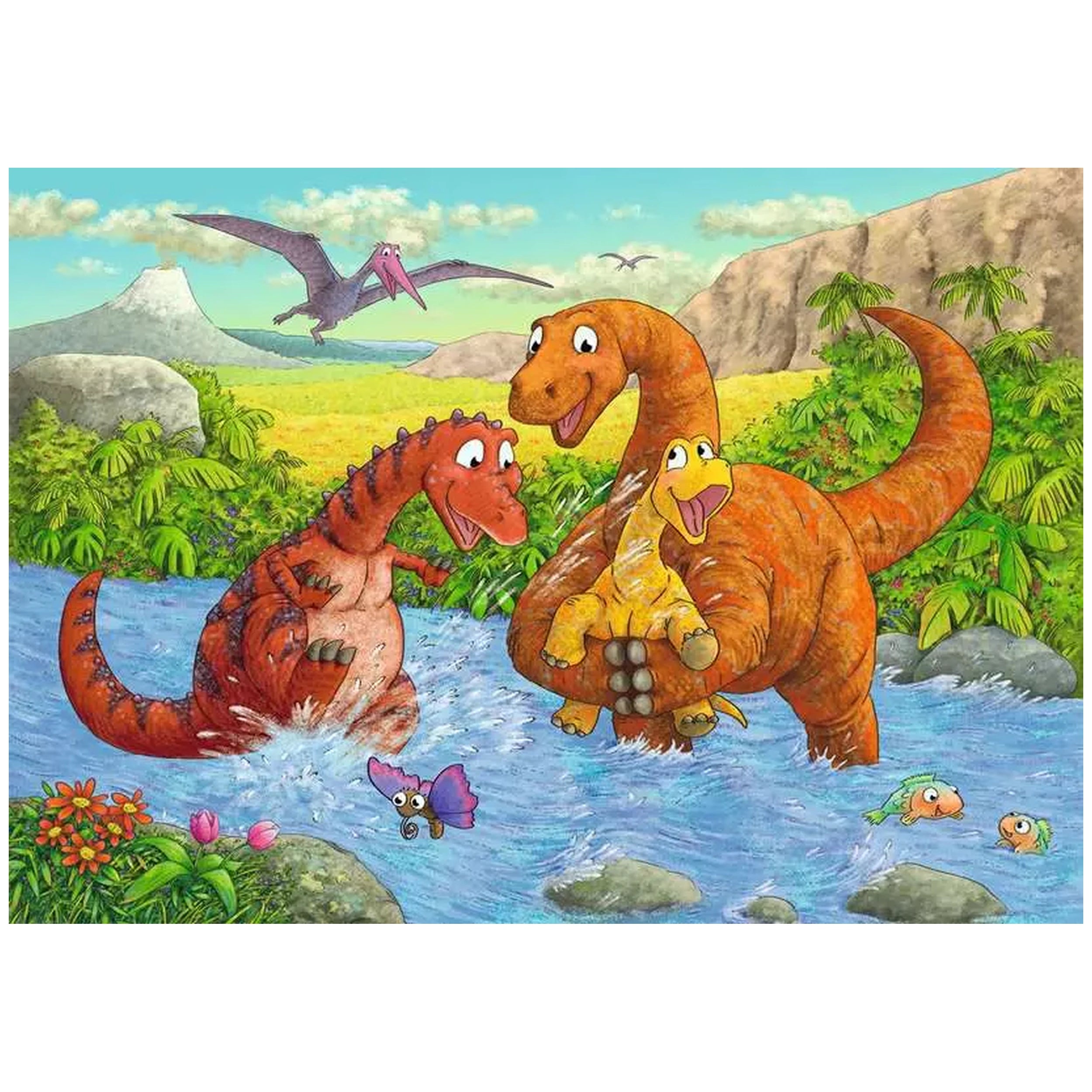 Ravensburger - Jugando con Dinosaurios - 2x24 Piezas - Rompecabezas
