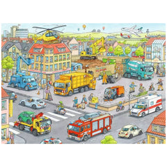 Ravensburger - Vehículos en la ciudad - 100 piezas - Rompecabezas