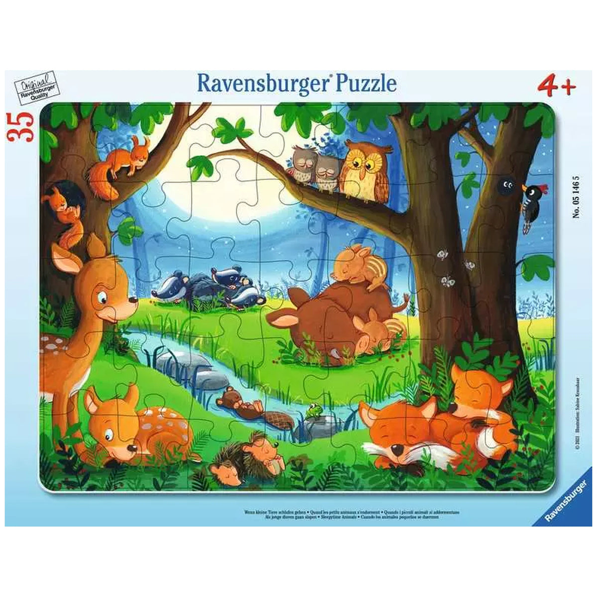 Ravensburger - Cuando los pequeños animales se van a dormir - 35 piezas - Puzzles