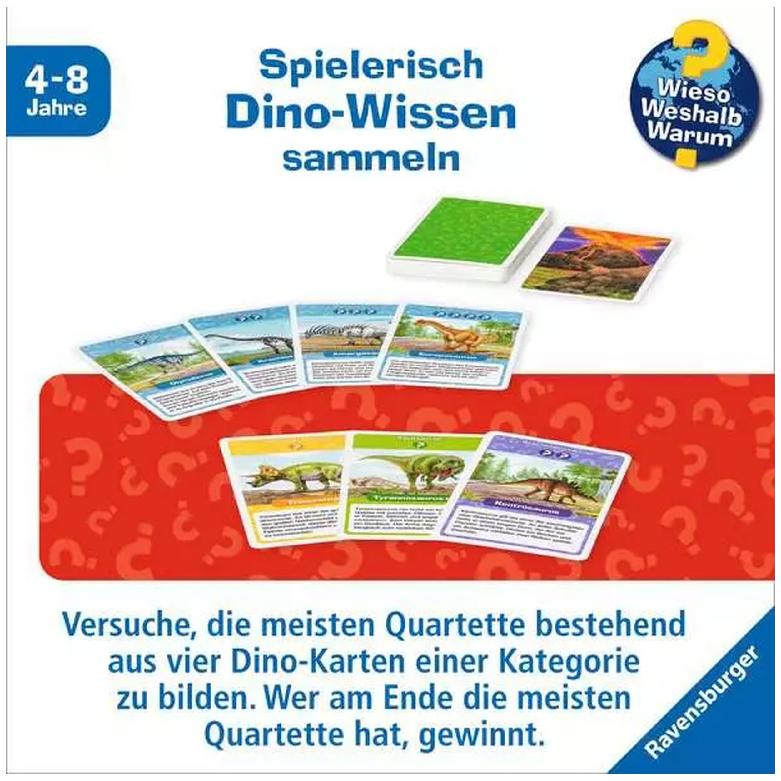 Ravensburger - Wieso? Weshalb? Warum? Dinosaurier Quartett - Juego de mesa - Edición alemana