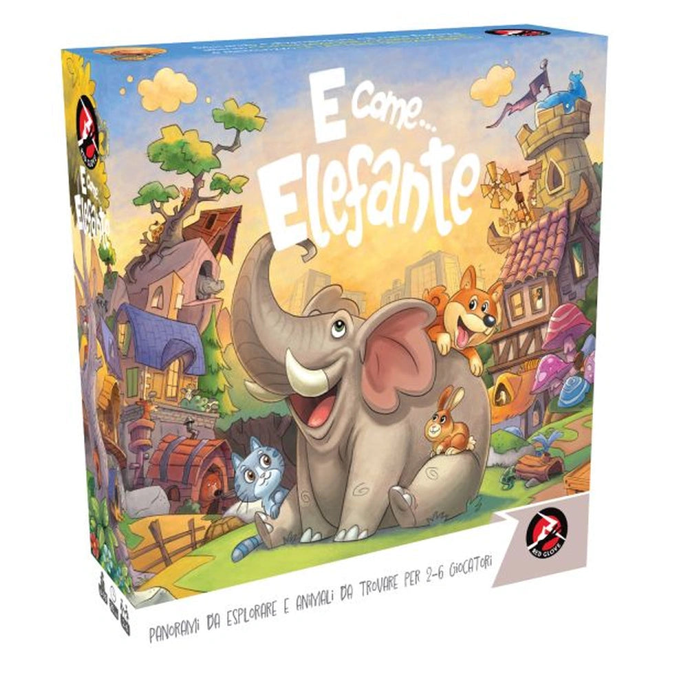 Red Glove - E come Elefante Educational Board Game Ages 3+ - Fun Alphabet & Object Search Game for 2-5 Players with Panoramic Boards and Letter Tiles - RG2087 - Italian Edition