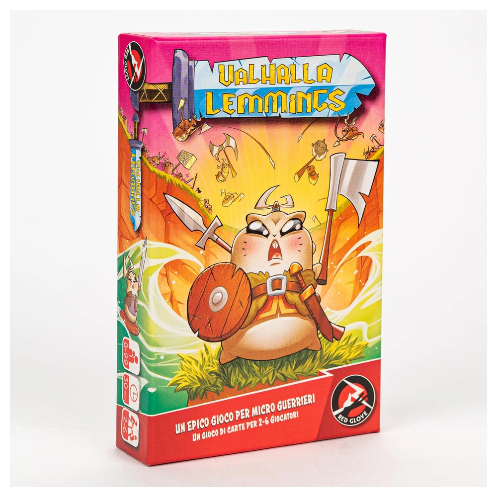 Red Glove - Valhalla Lemmings Board Game Ages 8+ - Hilarious Viking Rodent Card Game for 2-6 Players with 65 Lemmings and 44 Legend Cards Showcase Pack - RG2071 - Italian Edition