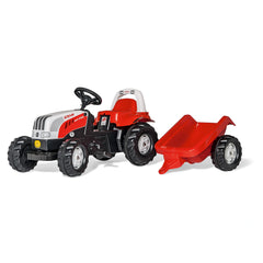 Rolly Toys - Rollykid Steyr 6165 Cvt Tractor With Trailer Riding Toys