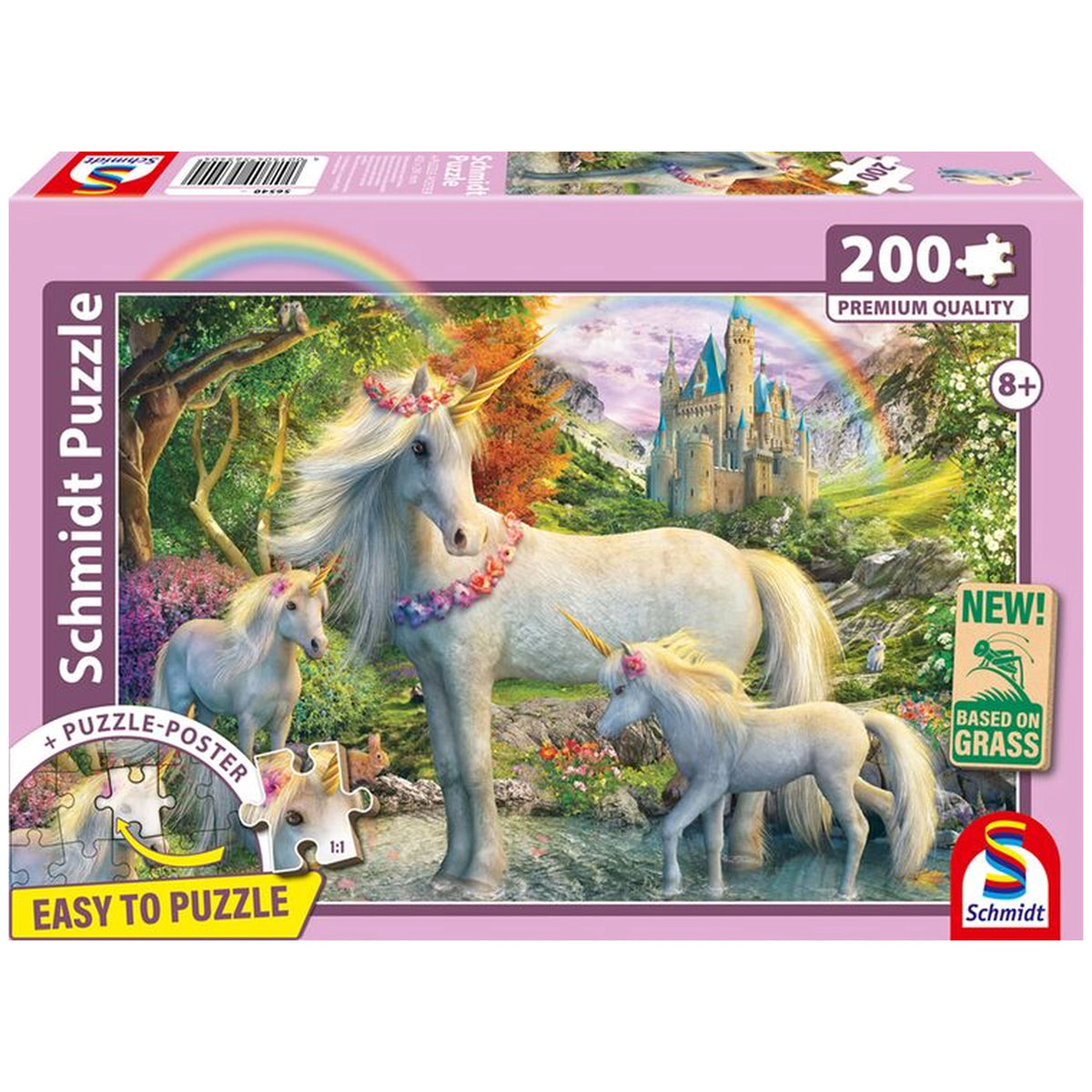 SCHMIDT SPIELE - Yegua Unicornio con Dos Potros 200 Pzs Rompecabezas para Niños - Rompecabezas