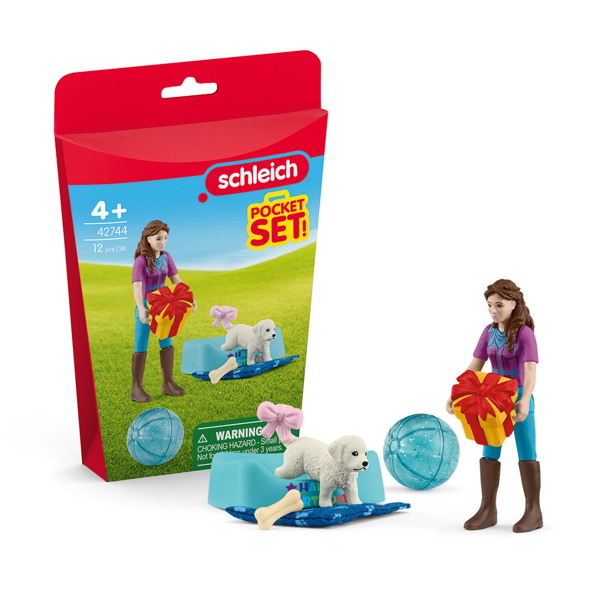 Schleich - Set de bolsillo para entrenamiento de cachorros - Juegos de juguetes